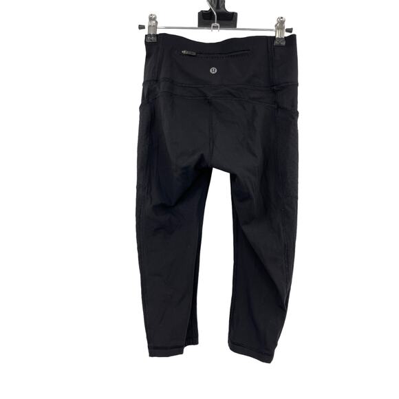 Lululemon Leggings Womens 4 Mind Over Miles Crop 17" Black Running Athletic - Picture 2 of 4